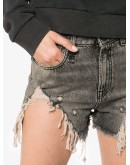 Shredded Slouch Denim Shorts
