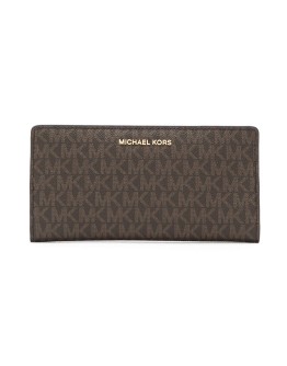 monogram print wallet