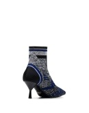 black and blue 65 jacquard knit booties