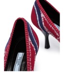 red 65 stretch knit leather pumps
