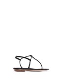 Black patent leather thong sandals