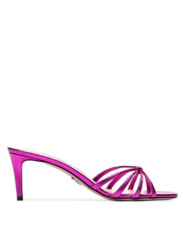 fuchsia 65 metallic leather sandals