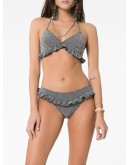 triangle ruffle detail gingham bikini