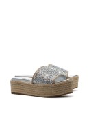 silver metallic 45 Glitter espadrille wedge sandals
