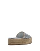 silver metallic 45 Glitter espadrille wedge sandals