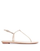 gold metallic laminated leather thong sandals