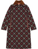 GG diamond wool cape coat