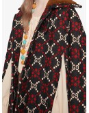 GG diamond wool cape coat