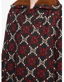 GG diamond wool cape coat
