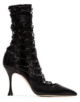 lace-up heeled boots