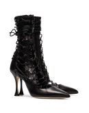 lace-up heeled boots