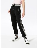 logo stripe cotton track pants