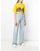 cut-out wide leg jeans