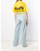 cut-out wide leg jeans