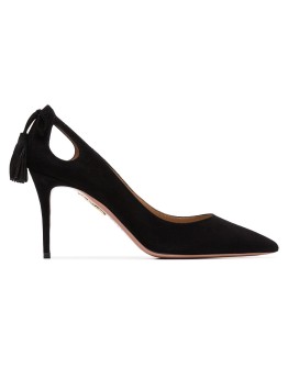 Black Forever Marilyn 85 Tassel Suede Pumps