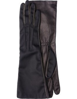 Long nylon and leather gloves