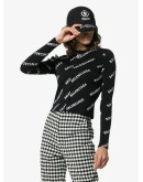 logo print ribbed knitted cardigan