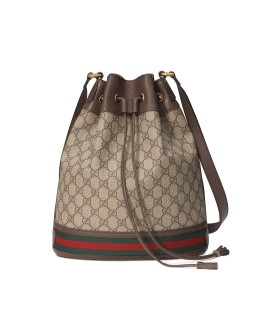 beige and ebony Ophidia GG bucket bag