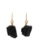 gold plated The Raw One Black Tourmaline earrings