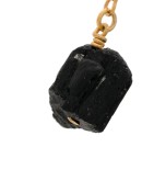 gold plated The Raw One Black Tourmaline earrings