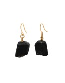 gold plated The Raw One Black Tourmaline earrings