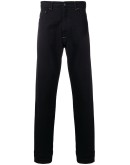 stitch embellished straight-leg jeans