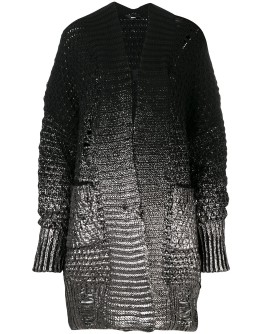 foil print chunky knit cardigan
