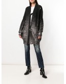 foil print chunky knit cardigan