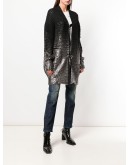 foil print chunky knit cardigan