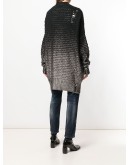 foil print chunky knit cardigan