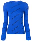 ribbed logo print sweater