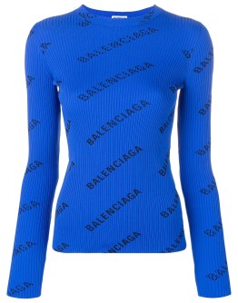 ribbed logo print sweater