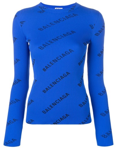 ribbed logo print sweater