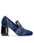 knitted loafer-style pumps