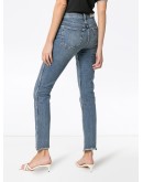 double needle long straight leg jeans