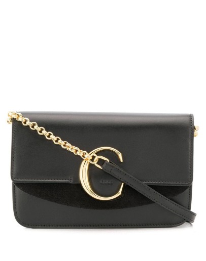 C ring leather wristlet
