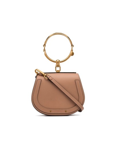 beige Nile mini leather bracelet bag