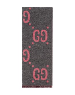 GG jacquard wool silk scarf