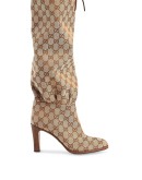 GG canvas mid-heel boot