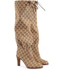 GG canvas mid-heel boot