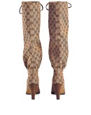GG canvas mid-heel boot