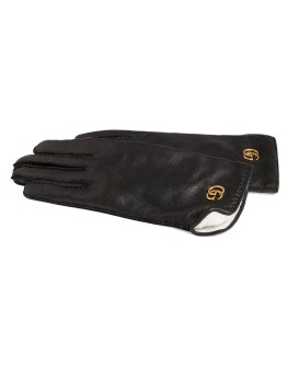 Leather gloves with Double G
