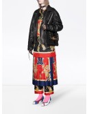 Leather jacket with Gucci mushrooms