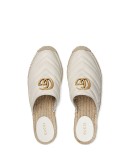 White Double G Leather espadrille 