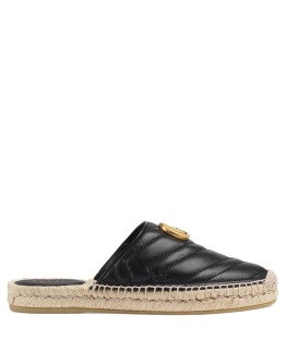 Leather espadrille with Double G