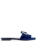 Velvet slides with crystal G