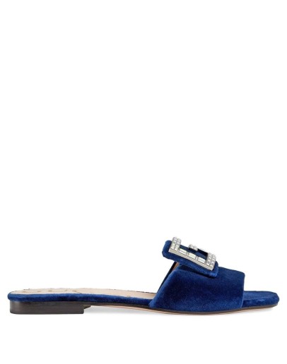 Velvet slides with crystal G