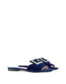 Velvet slides with crystal G