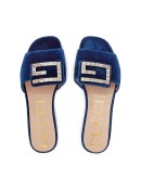 Velvet slides with crystal G