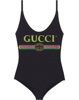 logo print swimsuit